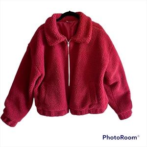 No Boundaries rust shearling zip up jacket, XL